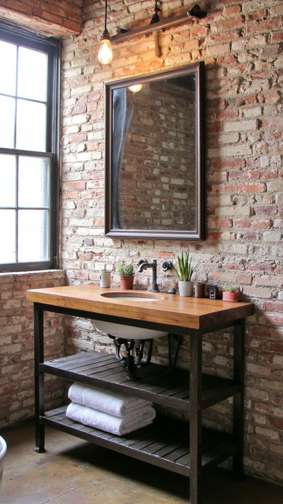 industrial metal mirrors and vanities