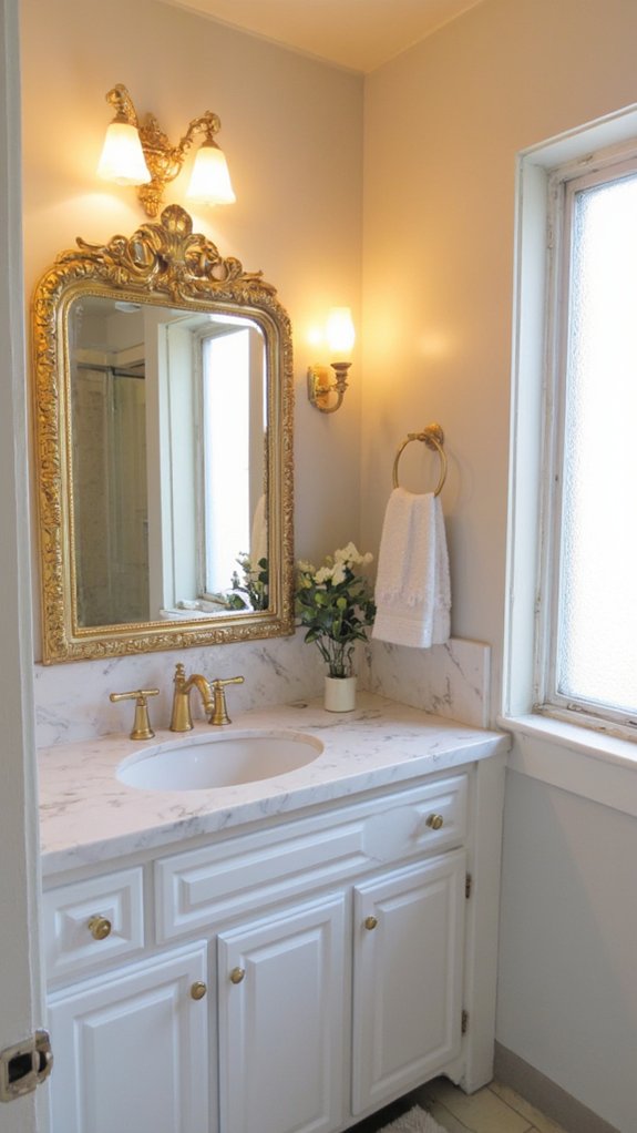 layered gold lighting design