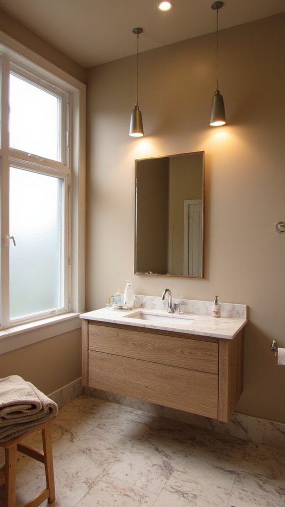 layered lighting for bathrooms