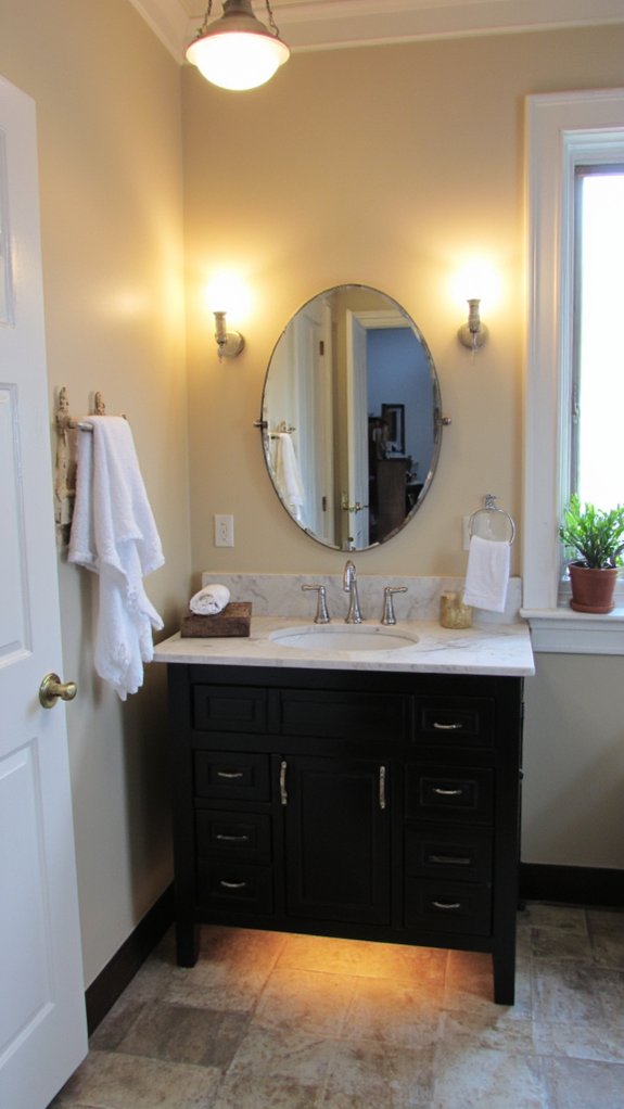 layered lighting for bathrooms