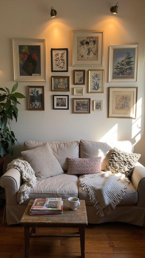 lighted gallery wall showcase