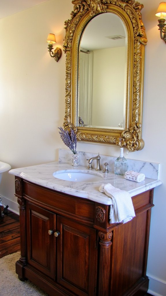 luxurious mirror and vanity