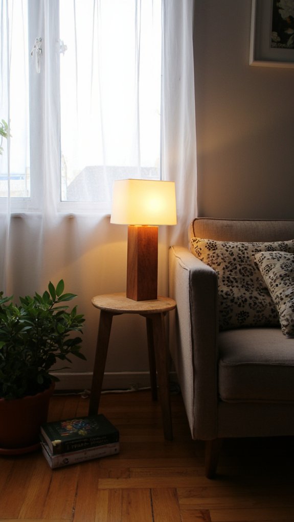 minimalist wooden led lamp