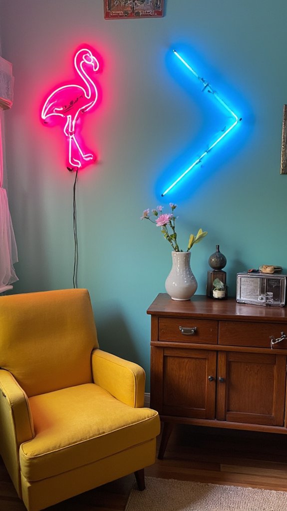 playful retro neon signs
