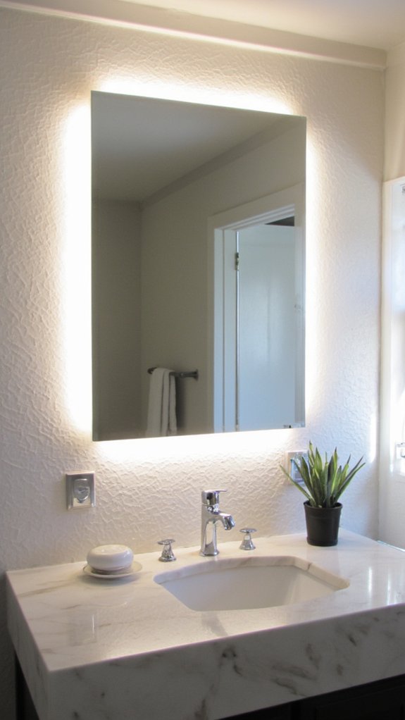 recessed lighting enhances reflections