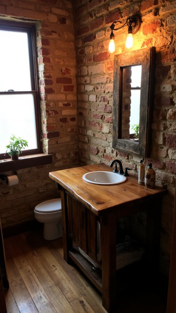 rustic bathroom lighting charm