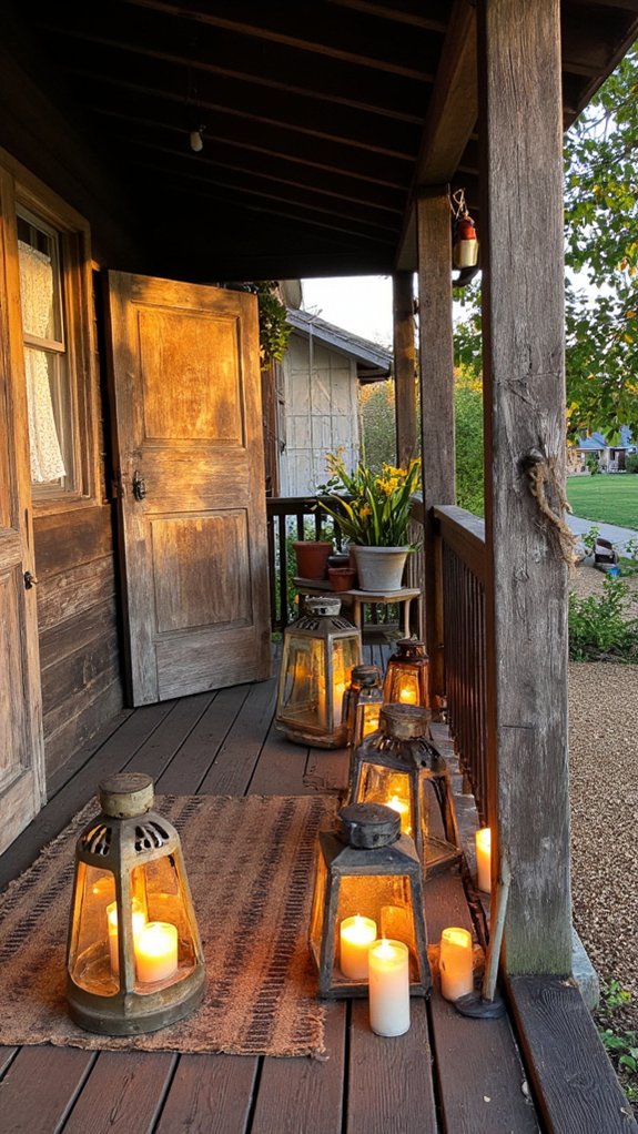 rustic lanterns create coziness