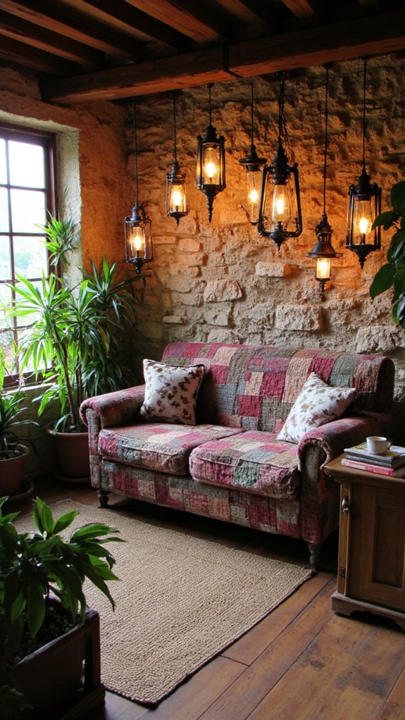 rustic lanterns create coziness