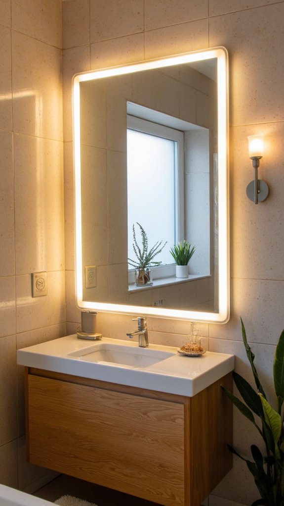 safe efficient bathroom lighting