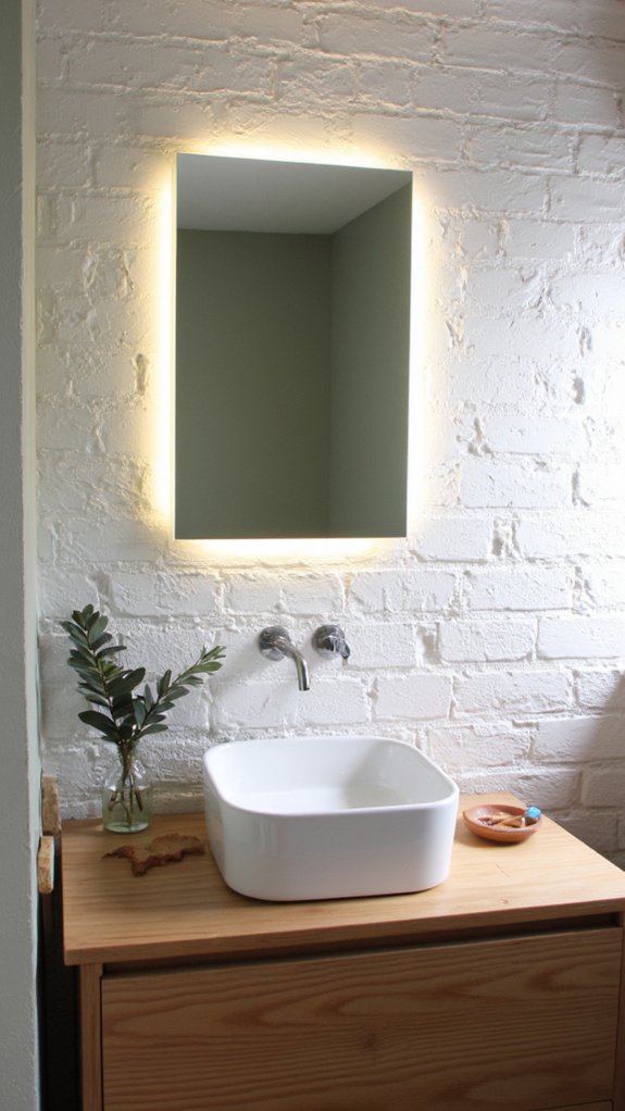 sculptural backlit mirror elegance