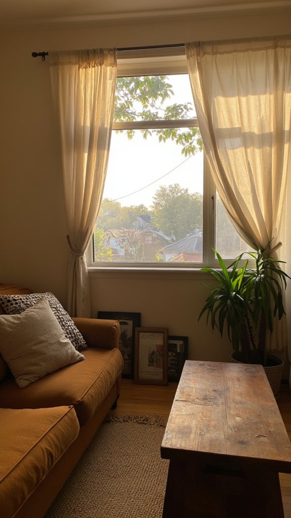 sheer curtains enhance natural light