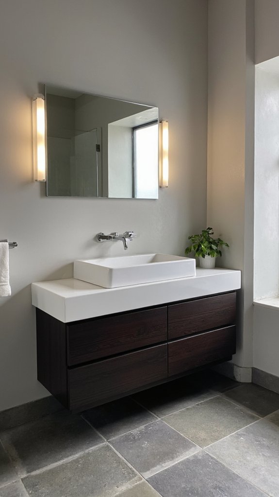 sleek geometric vanity lighting