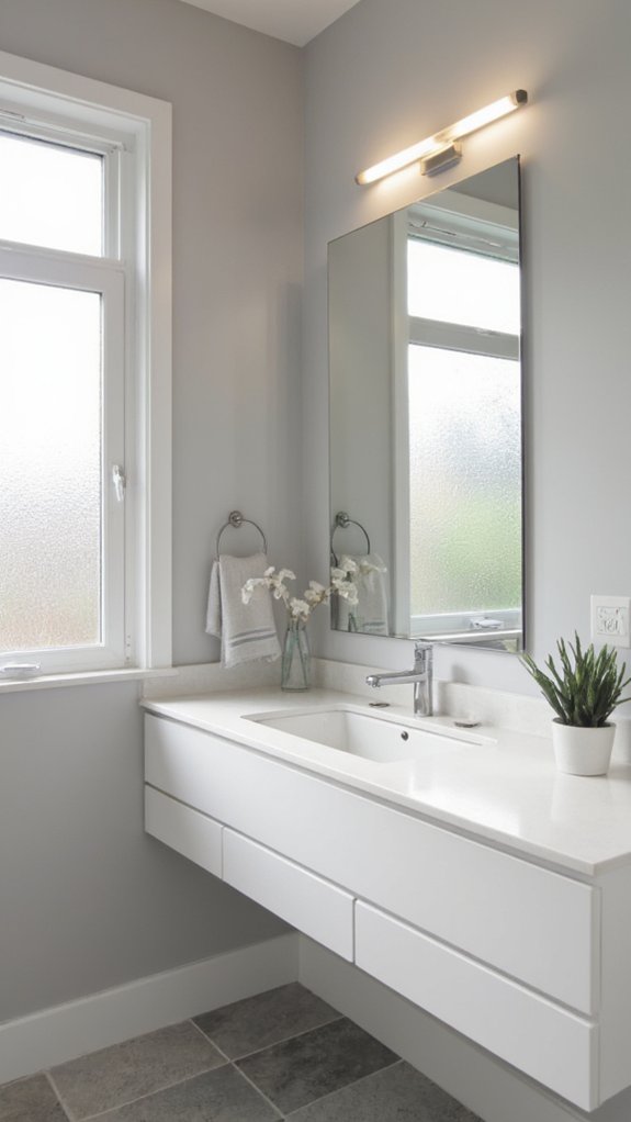 sleek minimalist bathroom lighting