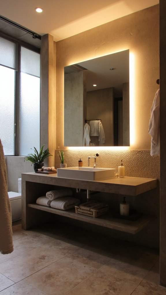 sleek practical bathroom lighting