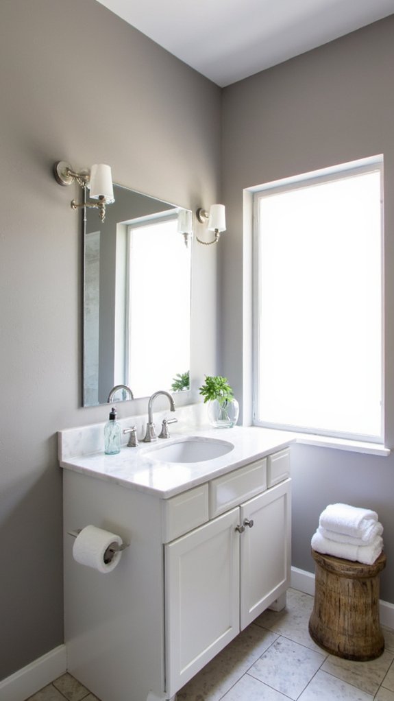 sleek uncluttered bathroom lighting