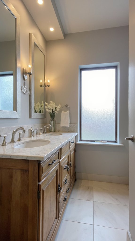 sleek unobtrusive bathroom lighting