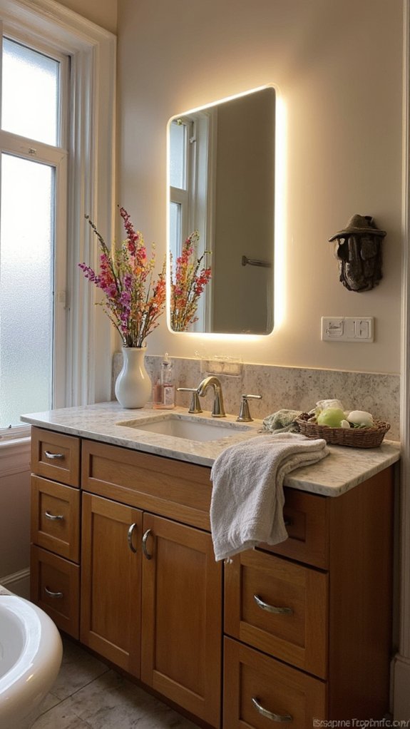 soft glow around mirrors