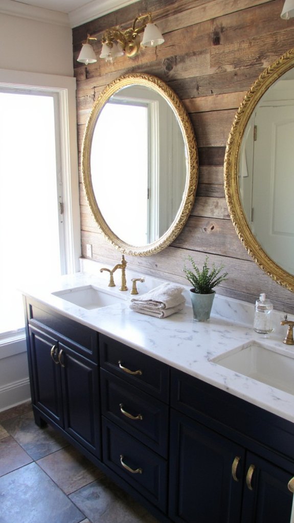 stylish circular double mirrors