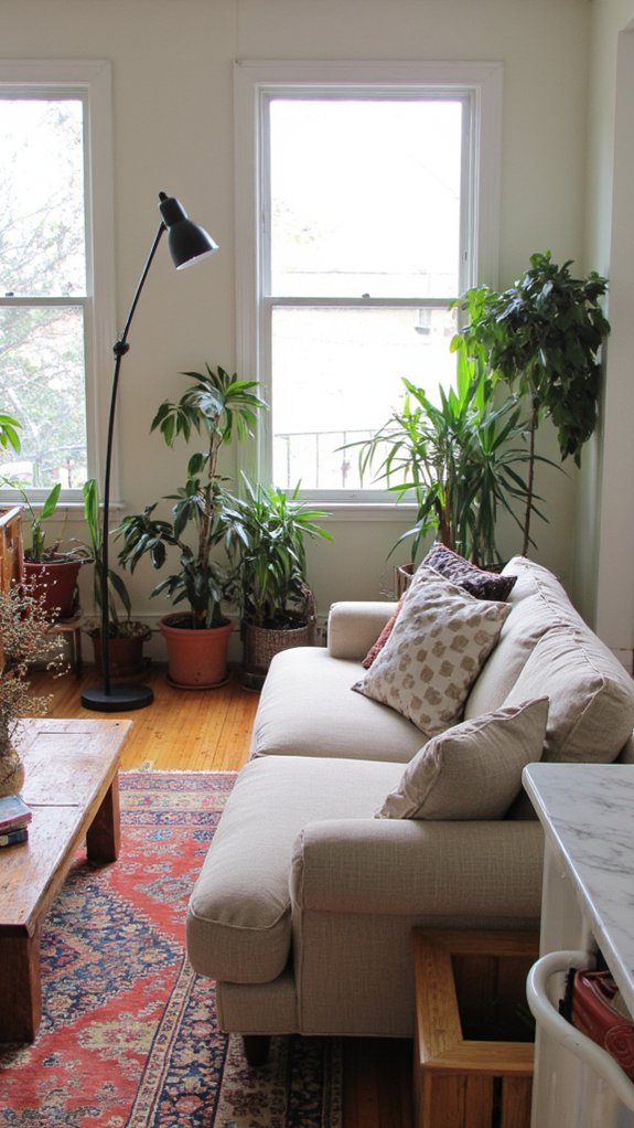 stylish floor lamps define spaces