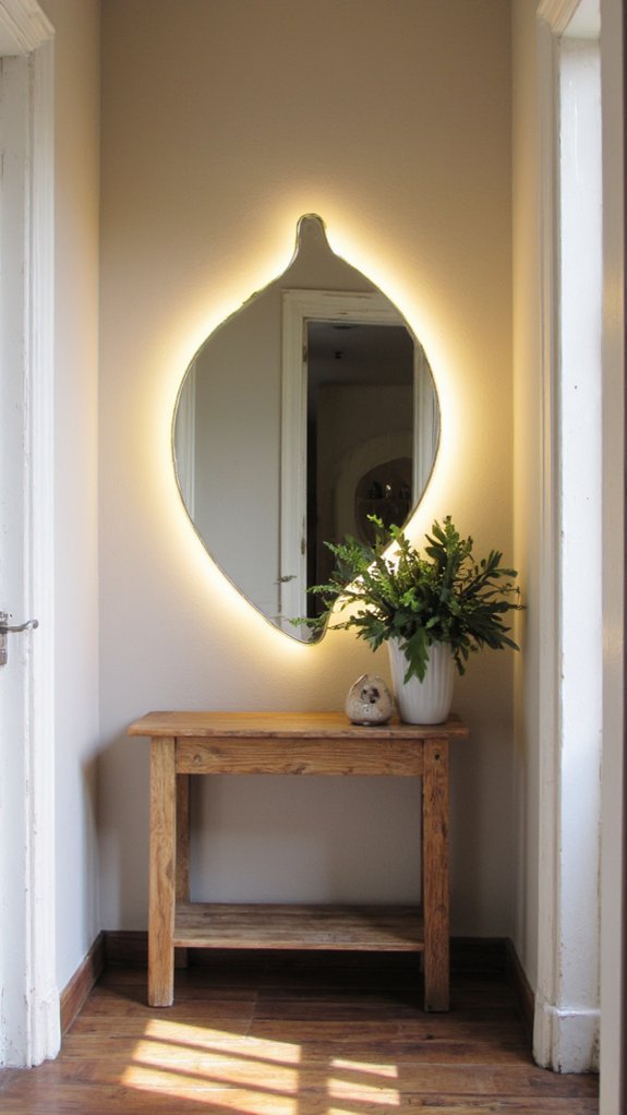stylish space saving gold mirrors