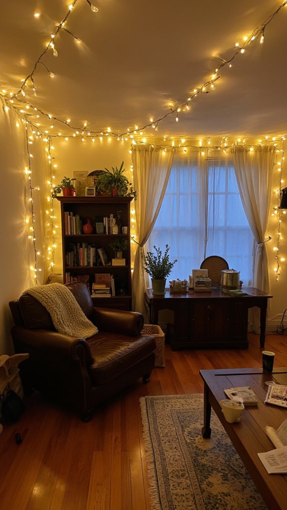 twinkling lights create coziness