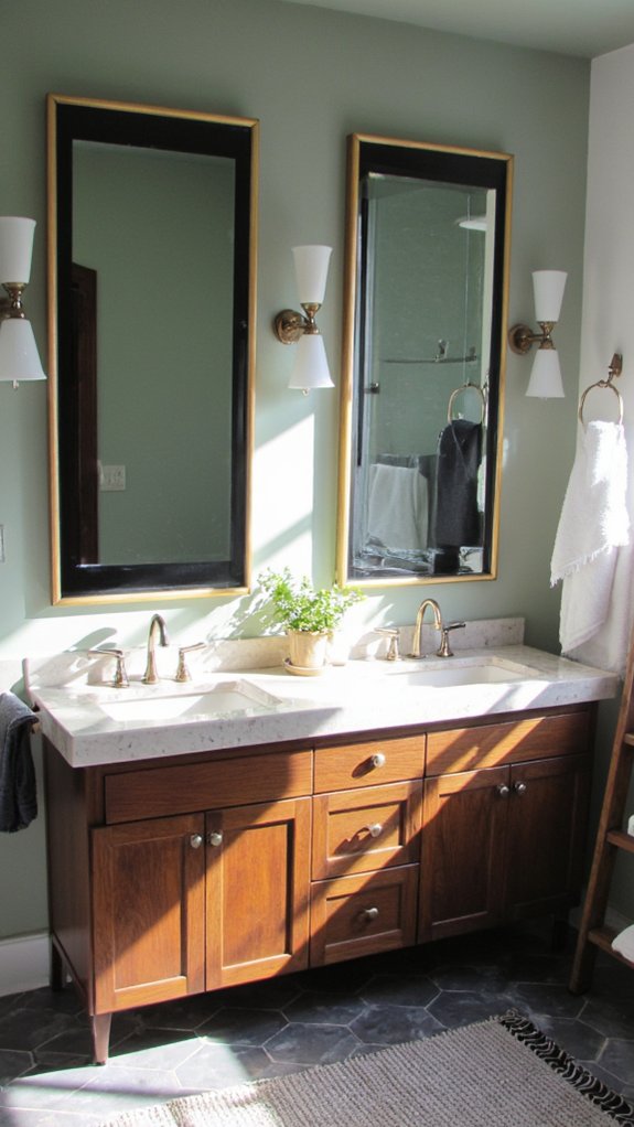 two tone vanity mirror elegance