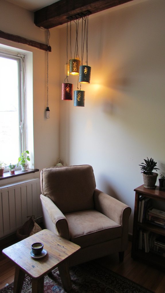 upcycled tin can lights