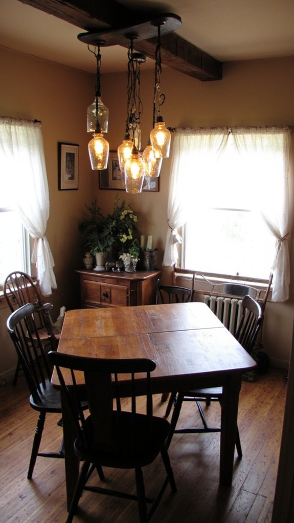 upcycled wine glass lights