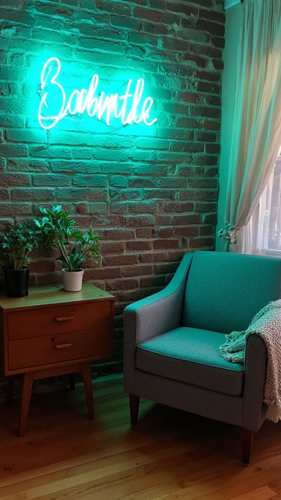 vibrant neon sign accents