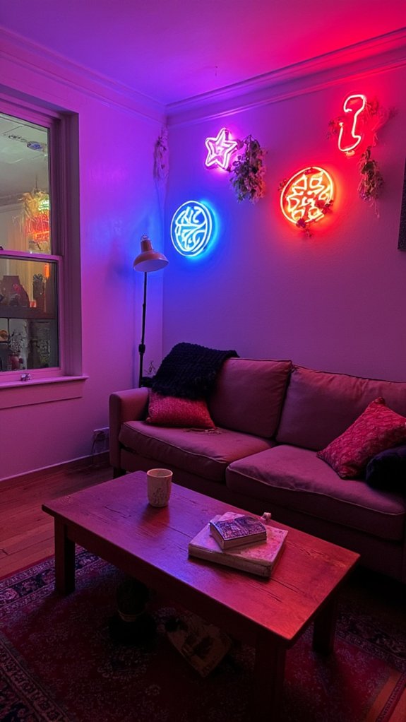 vibrant playful neon lighting
