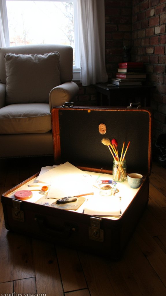 vintage suitcase light table
