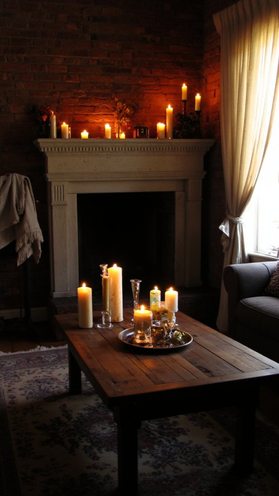 warm candlelit ambiance created