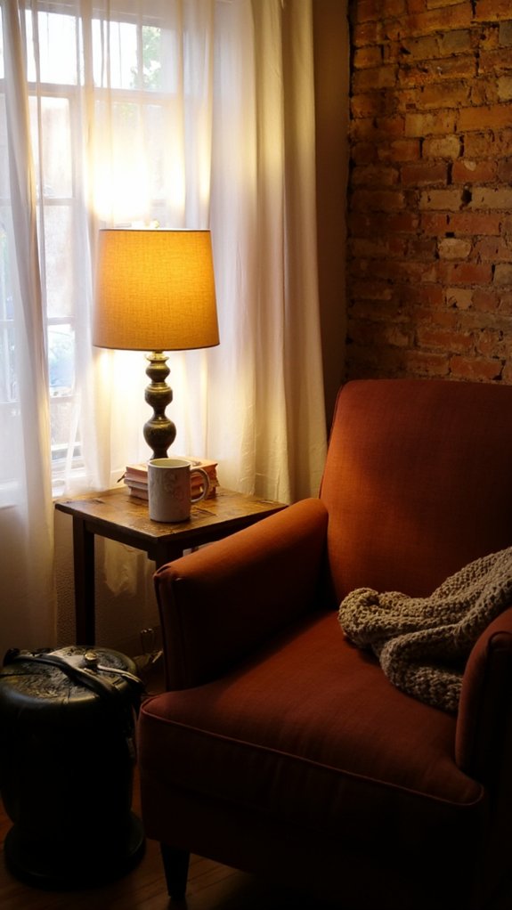 warm hued table lamps enhance ambiance