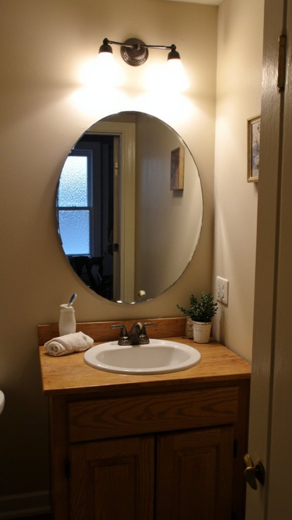 warm inviting bathroom lighting