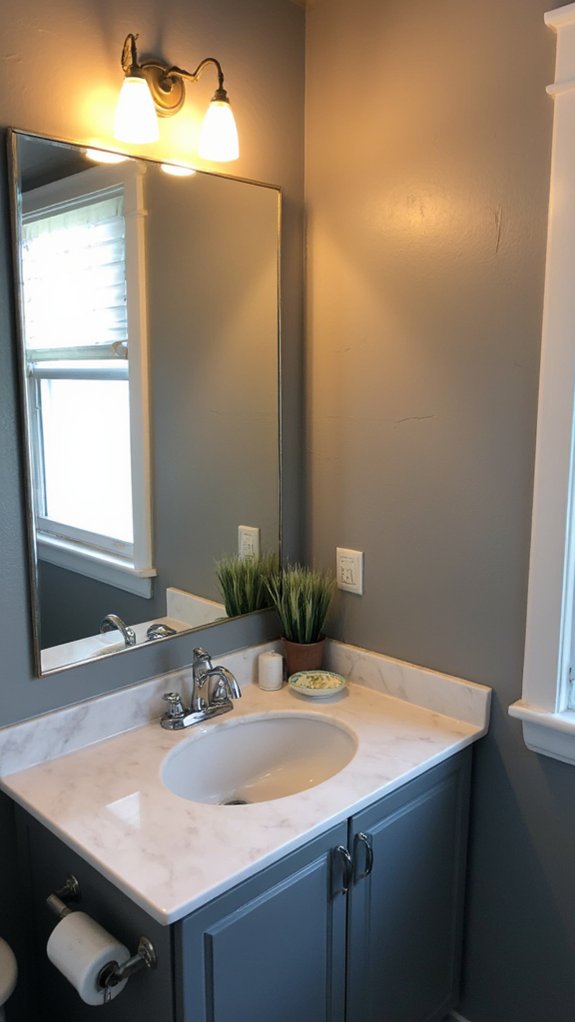 warm inviting bathroom lighting