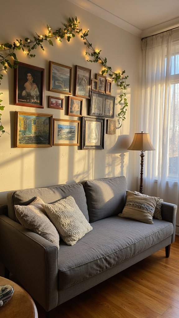 warm lighting enhances artwork