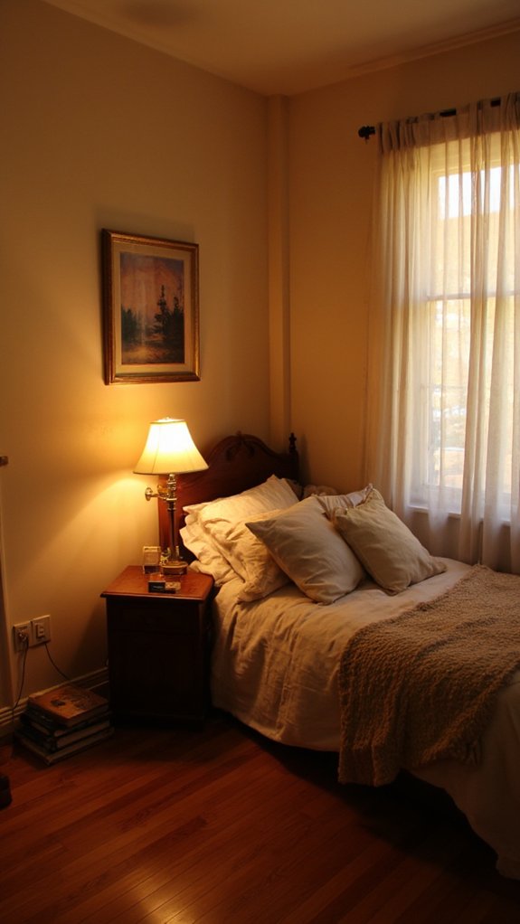 warm lighting enhances artwork