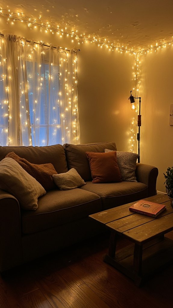 whimsical string light arrangement
