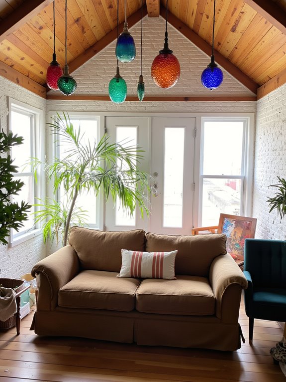colorful pendant lights brighten spaces