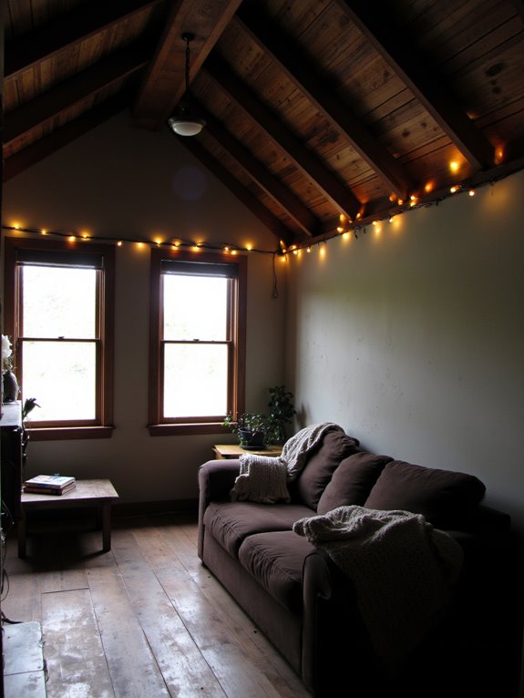 cozy string lights ambiance