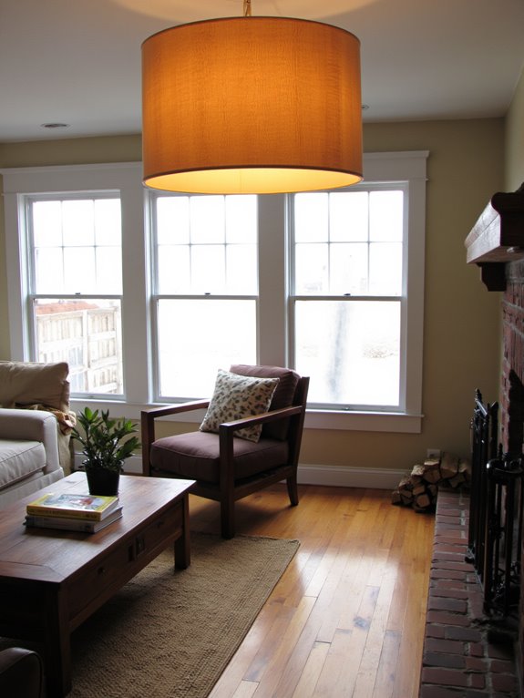 cozy wooden drum shades