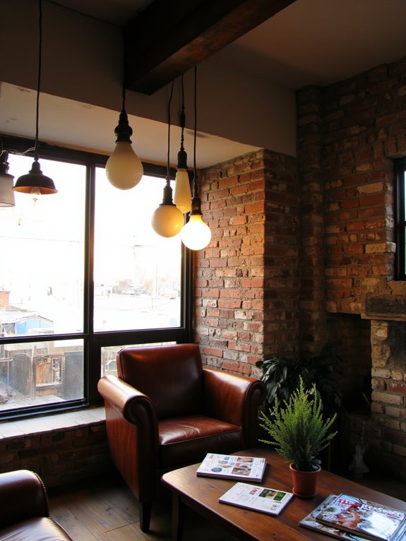 dramatic clustered hanging lights