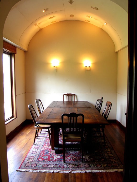 dramatic dining lighting mix