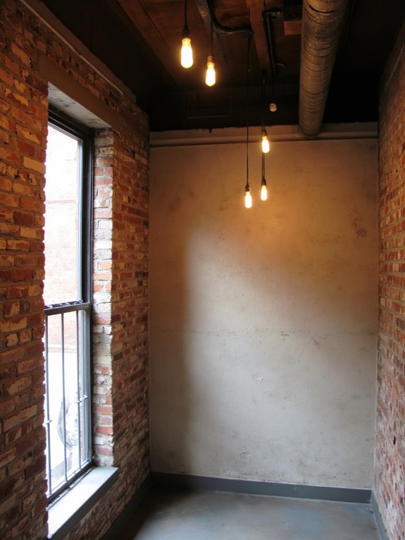 edgy industrial bathroom lighting