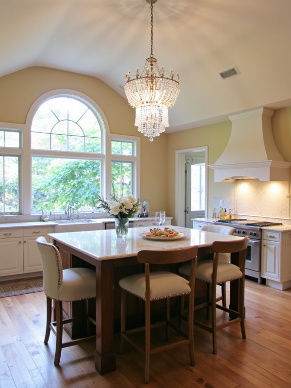 elegant crystal kitchen lighting