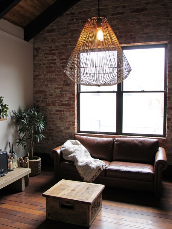 industrial charm with caged fixtures