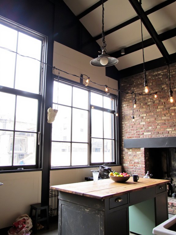 industrial chic kitchen lighting