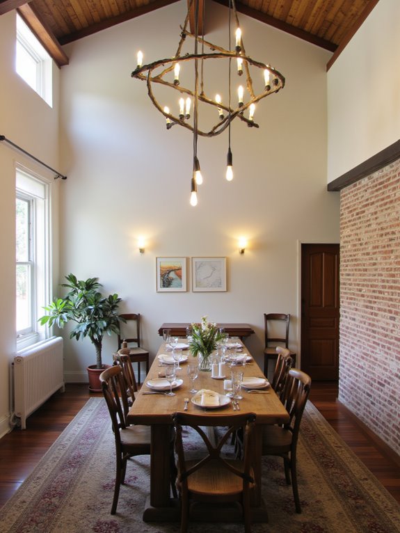 layered lighting for dining