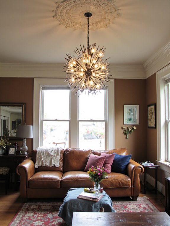 modern chandeliers as centerpieces