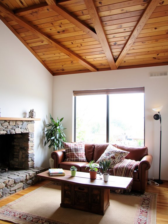 overhead wooden canopies enhance